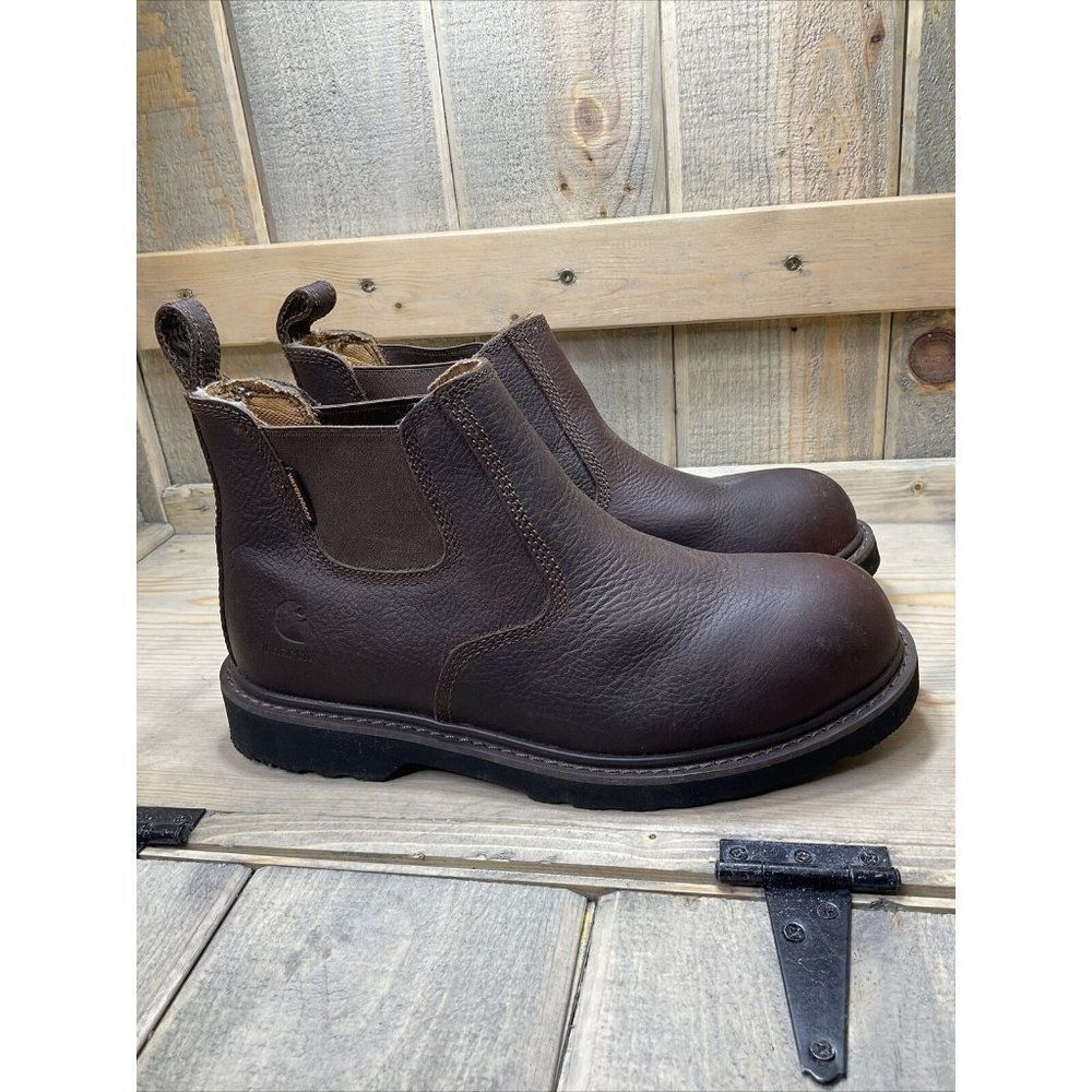CARHARTT Men's US 8W Oil Resistant Safety Toe Boot Romeo CMS410 Waterproof brown